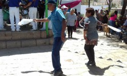 Pareja de baile ejecutando Cahhimbo Mamiñano, en la festividad de la Virgen del Rosario. Autor: Cristían Arias, 2017 